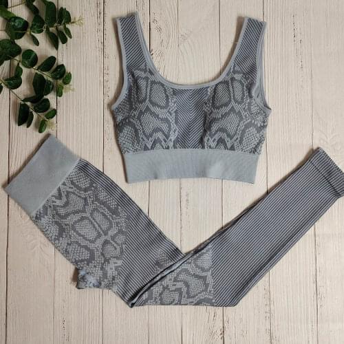 Fashion Fitness Suit Workout clothes for women Sports wear Seamless Sports Clothing Snake Print Gym Set Outfit Yoga Woman