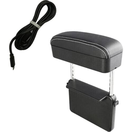 Hot Selling Upgrade Car Armrest Box Storage Adjustable Car Elbow Support Case with USB Line