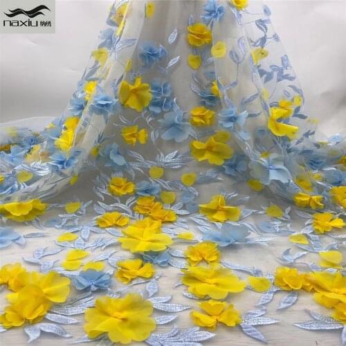 Madison African Tulle Mesh 3D Lace Fabric 2021 High Quality Lace Nigerian Lace Fabric For Women Party Wedding Dress