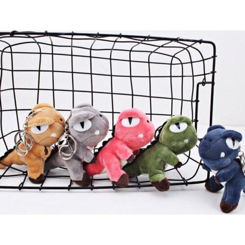 Fashion Lovely Tyrannosaurus Plush Doll Key Ring Toys Bag Charms Trinket Dinosaur Toy Keychain Child Party Gift
