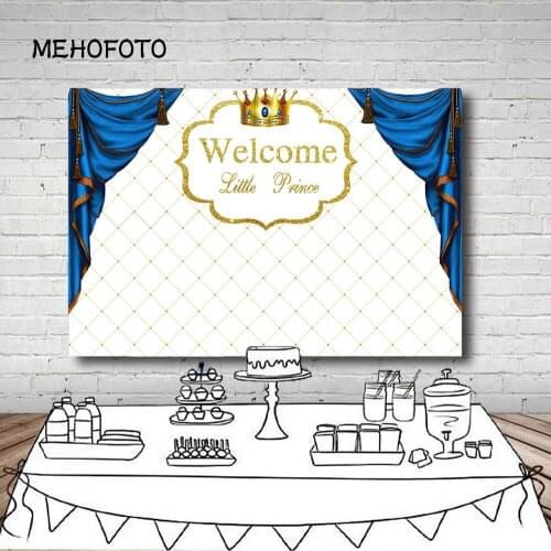 Mohofofo Little Prince Photography Background Royal Crown Birthday Party Backdrop Photocall Photoshoot Custom Photoshoot Prop