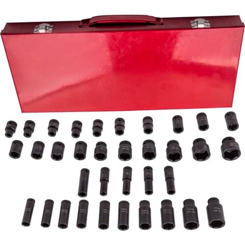 35x Deep Impact Socket Set 1/2" Drive 6 Point Metric Garage Tool 8-32mm 9mm 10mm 11mm 12 13 14 15mm