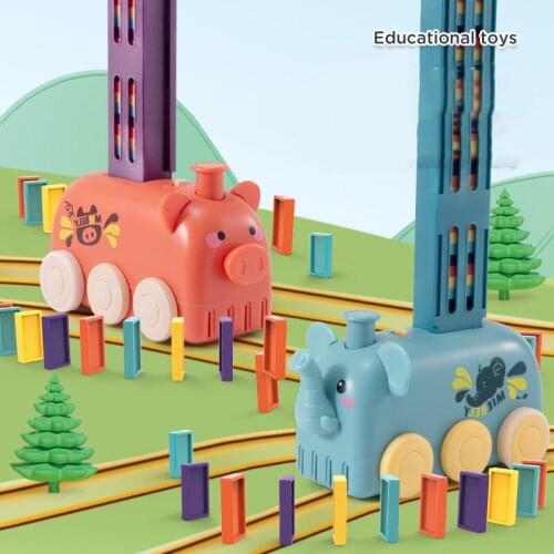 New Cartoon Animal Electric Di Fun Cute Modeling Domino Car Childrens Toys Are Automatically Released And Licensed For Export