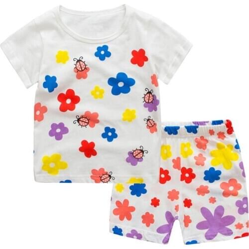 Children Cartoon Bees Pajamas For Girls Cotton Pyjamas Kids Pijama Infantil Baby Home Wear Sleepwear Clothes PJS