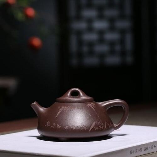 Gourd ladle are recommended yixing teapot special offer wholesale undressed ore old mud pure hand carved bamboo leaves