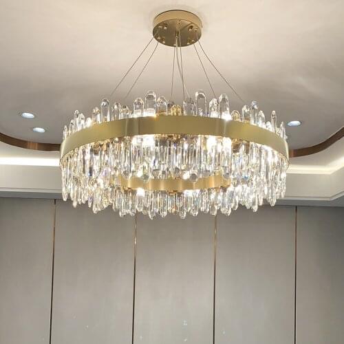 Luxury living room crystal chandelier modern gold lamp AC110V 220V lustre cristal bedroom lights