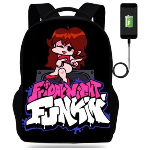 Friday Night Funkin Backpacks Boys Girls School Bags 16 Inch 3d Friday Night Funkin School Bagpack Teengaer Usb Charging Mochila