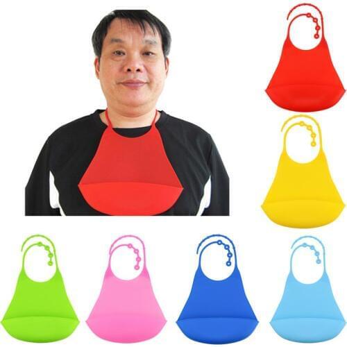 Silicone Adult Bib Reusable Clothing Eating Mealtime Protector