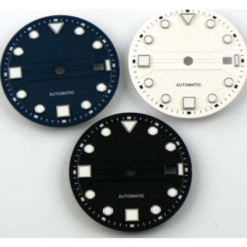 31mm no logo Blue Stainless Steel Wristwatch Watch Dial Date Display for MIYOTA 8215 MINGZHU 3813