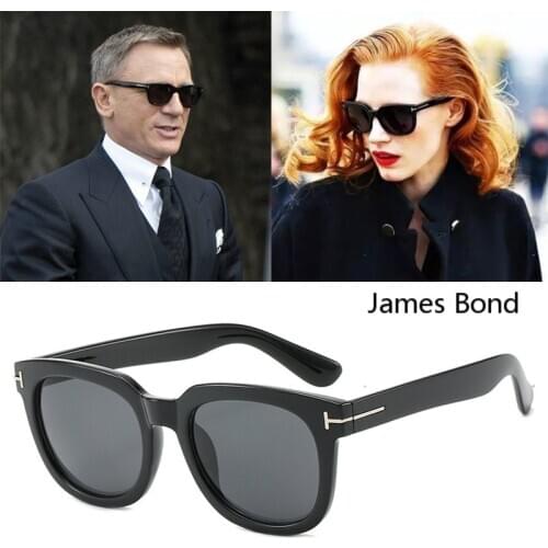 DPZ Square James Bond Men Sunglasses Brand Designer Glasses Women Super Star Celebrity Driving Sunglasses Tom for Men Eyeglasses