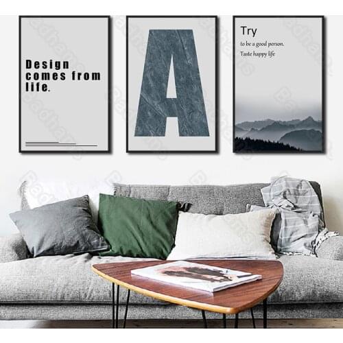 Modern Decoration Home Painting Letter Pattern Sofa Background Wall Bedroom Dining Hall Corridor Porch Hanging Painting