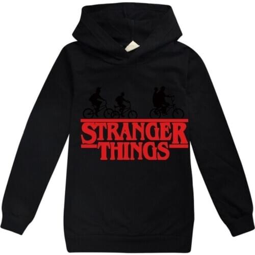Boys Girls Stranger Things Hoodies Kids T-shirts Children Cotton Hooded sweatshirt Cartoon Tops Boys Pullover Tees 2-16 years