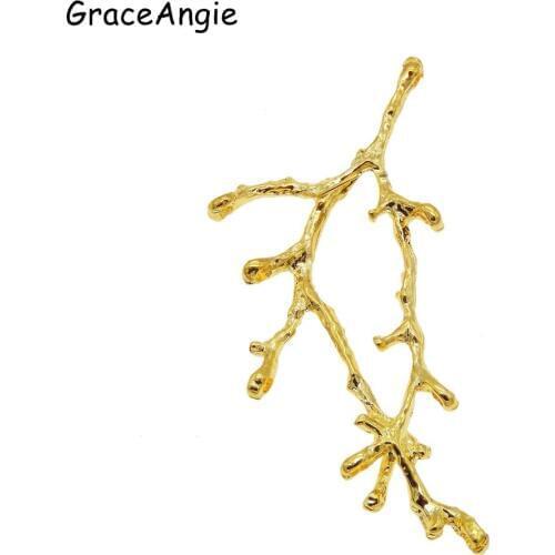 15pcs/lot Vintage Necklace Pendant Gold Copper Vintage Tree Branch Man Bracelet Charm 56*27mm Handmade Jewelry Fine Craft 51684