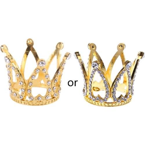 W3JF Baby Crown Photo Photography Props Headband Ring Mini Decoration Newborn Girls Princess Gold Silver Luxury Fashion Memorial