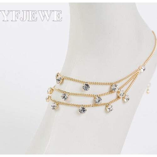 YFJEWE HOT SELL Lover Heart Anklet Foot Jewelry Rose Gold Titanium Steel Fashion Foot Chain Jewelry for Women Wholesale Price