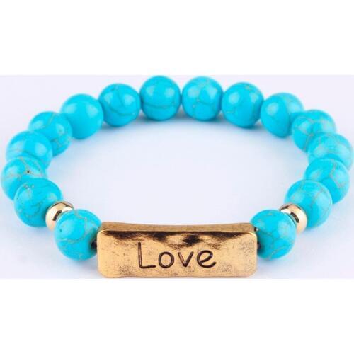 1 Piece 10mm Natural Stone Cute and Chic Stretch Message Bracelets Collection for Women