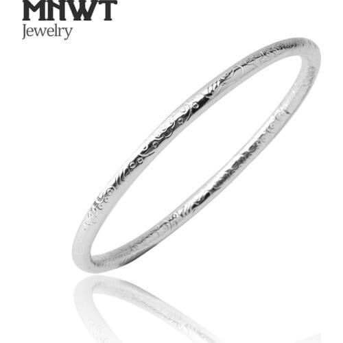 MNWT Womens Fashionable Simple Silver Plated Bangle Gypsy Bohemian Vintage Retro Bangles Carved Cuff Bracelet