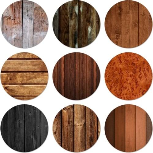 58mm Wood grain Icons Pins Badge Decoration Brooches Metal Badges For Backpack Decoration