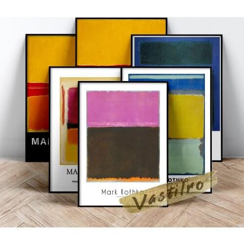 Marks Rothko Exhibition Museum Canvas Painting Prints Art Retro, Poster Wall Decor Picture Kids Room Home Decor Wall Stickers