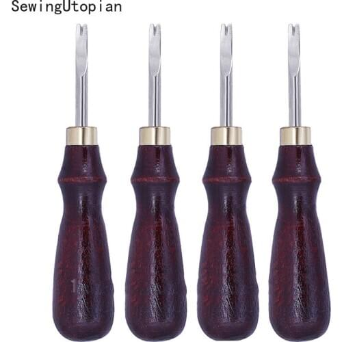 0.8/1.0/1.2/1.5mm Wood Handle Leather Skiving Beveling Cutting Tool DIY Leather Craft Edge Beveler Skiving Beveling Knife