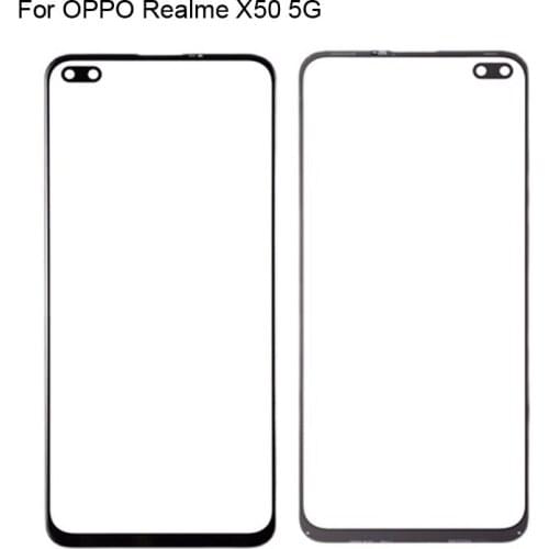 1PC For OPPO Realme X50 5G Front LCD Glass Lens touchscreen X 50 RMX2051 Touch screen Panel Outer Screen Glass without flex