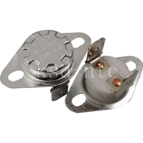 100PCS Thermostat KSD302/KSD301 Ceramics 16A250V 100C 105C 110C 115C 120C 125C 130C 135C 140C 145C degrees Normally Closed open
