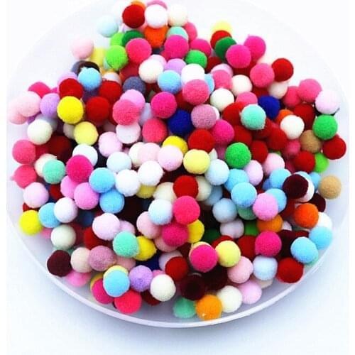 2000pcs/set 10mm Pompon Ball Fur Ball Plush Multicolour DIY Cake Decoration Wedding Christmas Party DIY Charm Crafts Supplies