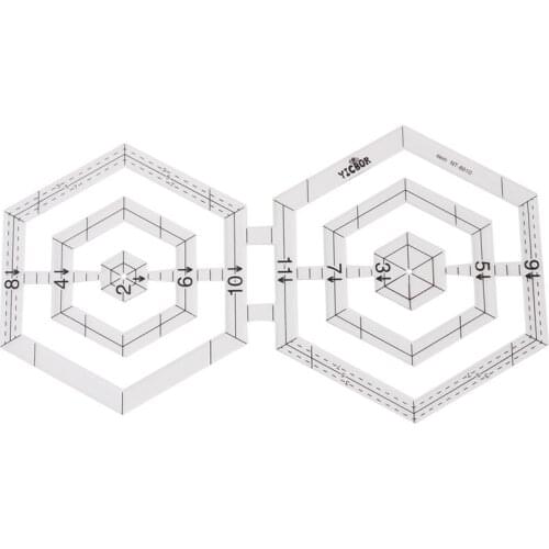 Patchwork Rulers DIY Tools Sewing Parts Double Hexagon Ruler TOP QUALITY NT-6010