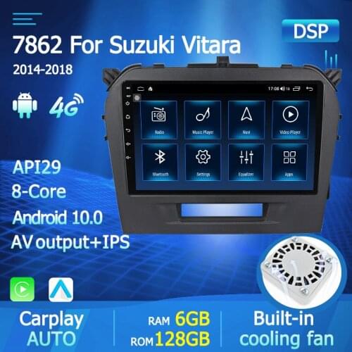 2din Android 10 Car Radio For Suzuki Vitara 2014 2015 2016 2017 2018 Car Dvd Radio Multimedia Video Player GPS Radio Audio 2DIN