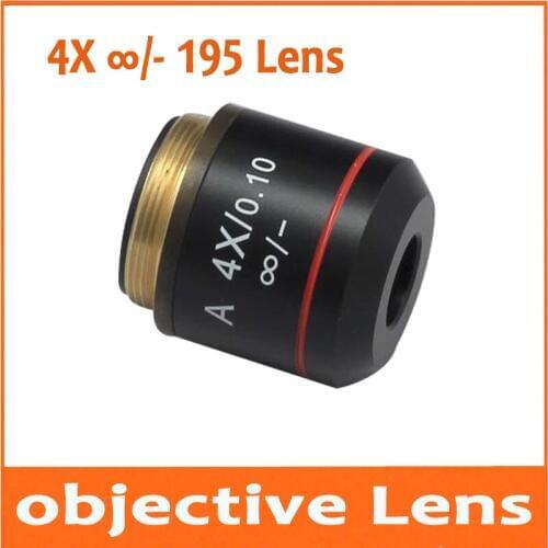 1pc 4X Biological Microscope Achromatic Infinity Objective Lens for Olympus Biomicroscope System Interface 20.2mm