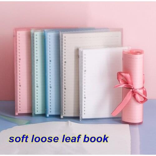 A5 B5 Transparent Loose-leaf Notebook 20 Rings Loose Leaf Binder Flexible 30 Sheets Grid Line Paper Notebook Notepad