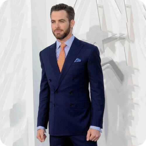 Double Breasted Navy Blue Men Suits for Wedding Suits for Man Blazer 2Piece Jacket Pants Vest Slim Fit Groom Tuxedos Prom Ternos