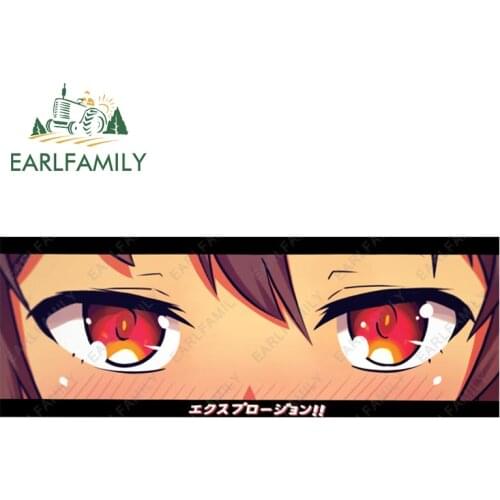 EARLFAMILY 15cm x 5.4cm Funny Anime Eyes Slap Car Sticker Vinyl Cartoon Decal Waterproof Car Styling Classic Peek Girl Stickers