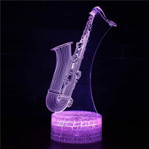 Guitar instrument series 3d Table Lamps For Living Room White base Lovely 7 color change 3D Lamp Christmas decorations gift