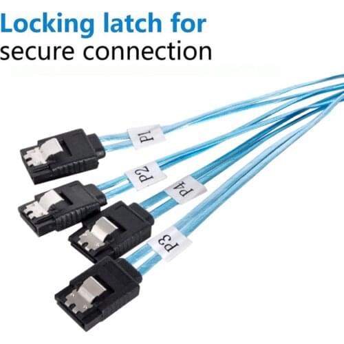 Xiwai Internal Host SAS 4 SATA 7Pin Male to 4 SATA 7pin Male Target Hard Disk 6Gbps Data Server Raid Cable 50cm