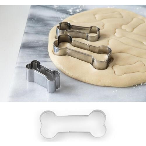 3 Pcs Stainless steel Dog Bone Cookie Cutter Biscuit Fondant Pastry Baking Tool