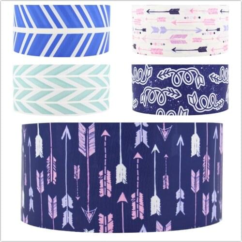 Q&N ribbon arrow printed cartoon grosgrain ribbon/FOE 16mm 22mm 25mm 38mm 50mm 75mm 50yards DIY bows gift wrap decorative ribbon