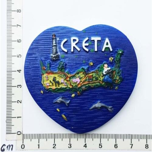 Crete Greece)Fridge Magnet Creative Travel Commemorate Crafts 3D Ornaments Magnetism Resin Material Refrigerator Stickers