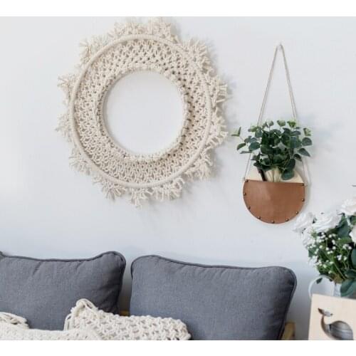 Macrame Wall Hanging Art Wall Decoration Nordic Ins Handmade Woven Tapestry Round Dream Catcher Mexican Home Decoration
