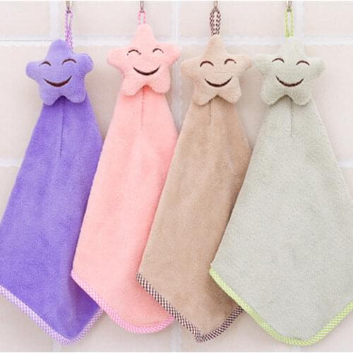 Baby Soft Plush Bath Towel Baby Nursery Hand Towel Cartoon Animal Wipe Hanging Bathing Towel for Children Bathroom Kitchen