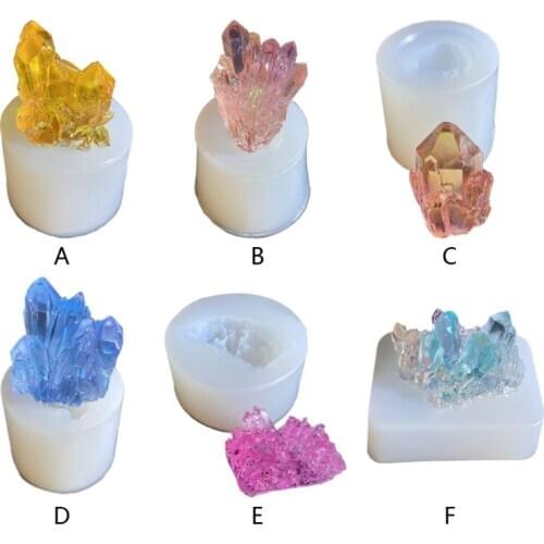 Simulation Original Stone Crystal Cluster Epoxy Resin Mold Silicone Mould DIY Crafts Jewelry Pendant Making Tool