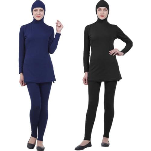 Muslim Swimwear full cover Modest Swim Surf Wear Sport Islamic Women Bathing Suit Beach Swim 2 Piece Plus Size Swimsuit 2021