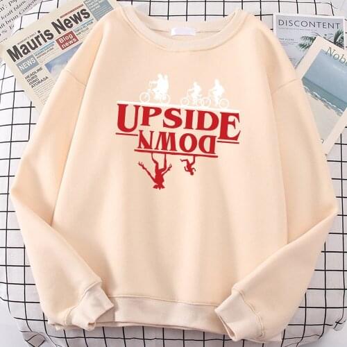 Sci-fi Thriller Drama Stranger Things Print Hoodie Women Autumn Loose Hoody Casual Fleece Sweatshirt Simple Crewneck Tops Male