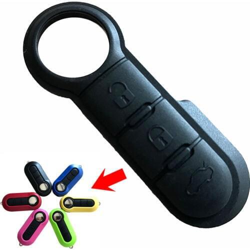 New High Quality 3 Button Black Remote Key Fob Rubber Pad Replacement Key Case Cover For Fiat 500 Panda Punto Bravo