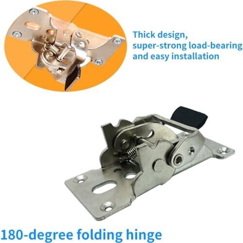Plate support hinge 90 degrees 180 degrees self-locking furniture trailer hardware desk chair leg panel extension folding suppor