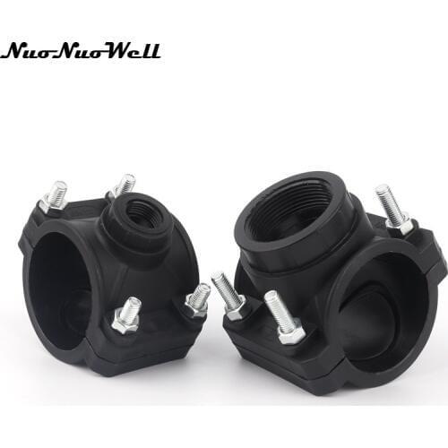 1pc NuoNuoWell 20mm 25mm 32mm PE Pipe Repair Connector Drip Tape Accessories By-Pass Connector 1/2" 3/4" 1" thread Adapter