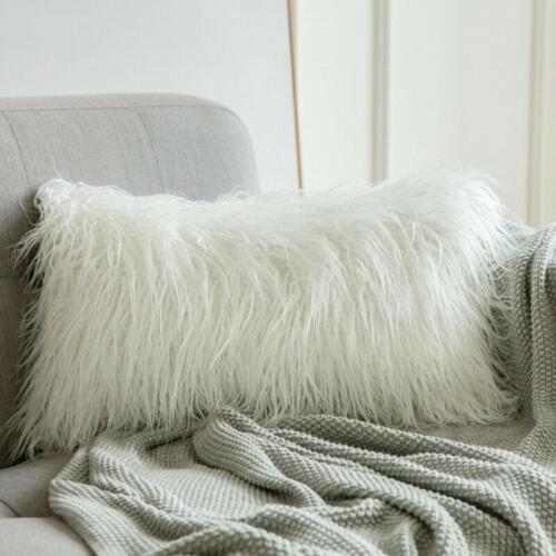 Luxury Series Super Soft Plush Style Faux Fur Winter Warm Mongolian Pillow Case Throw Cushion For Bedroom Home Decore 30x50cm
