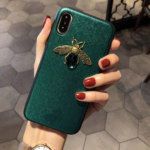 Luxury brand Diamond Bee Glitte case for iphone 6 S 7 8 plus X XR XS Max cute hard cover for samsung galaxy S8 S9 Note 9 coque