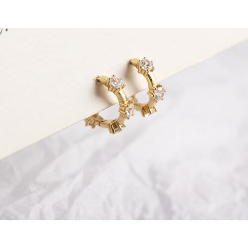 925 Sterling Silver Earring Fashion Geometric shape zircon quadrilateral Ear Ring Ear Bone Ear Buckle Wild Woman Girl Ear Jewel