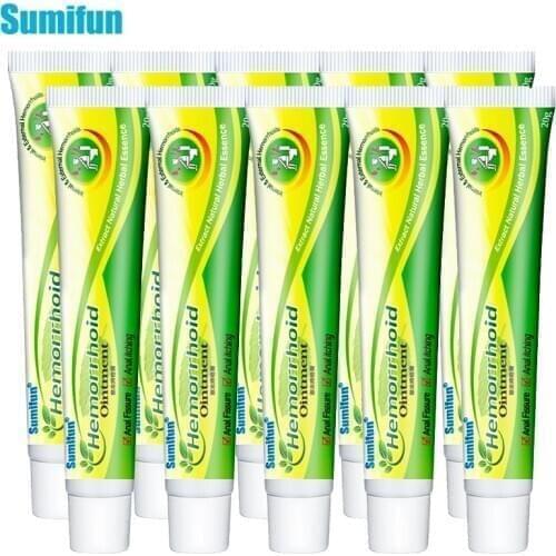 Sumifun 10Pcs Hemorrhoids Ointment Crack Anal Internal & External Anal Fissure Painkiller 100% Original Chinese Herbal Cream